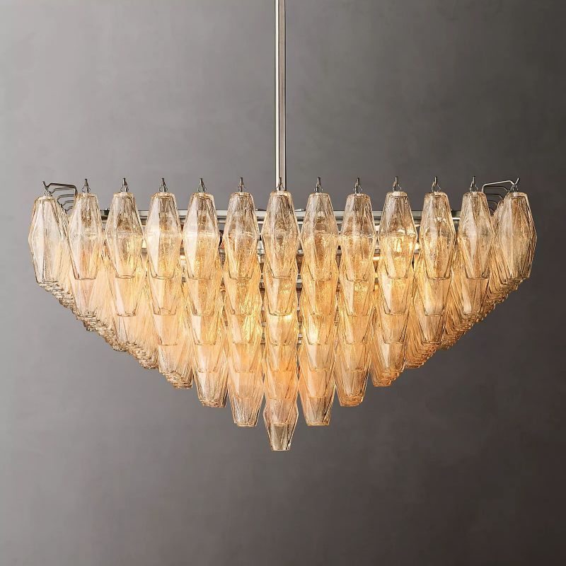 Vicky Clear Glass Square Chandelier 32"