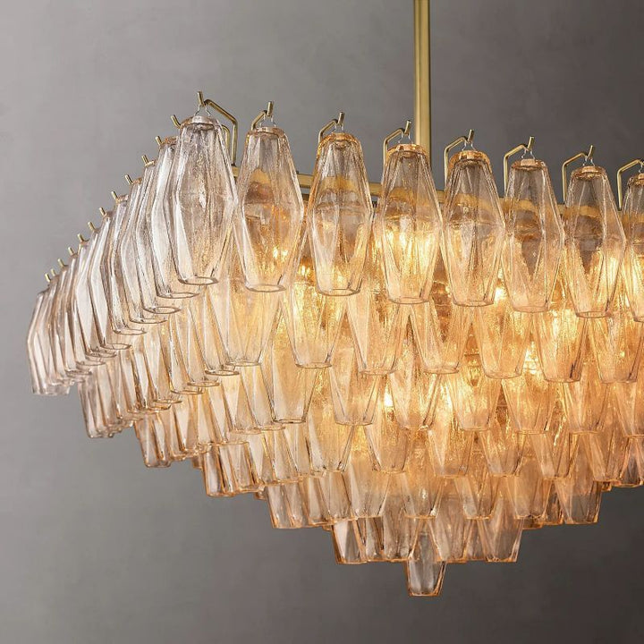 Vicky Clear Glass Square Chandelier 32"