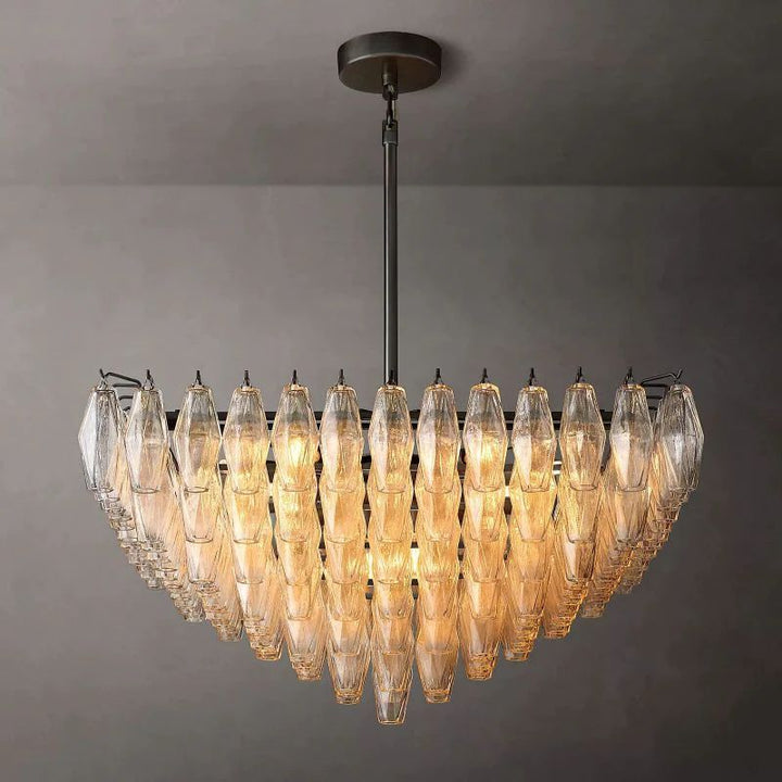 Vicky Clear Glass Square Chandelier 32"