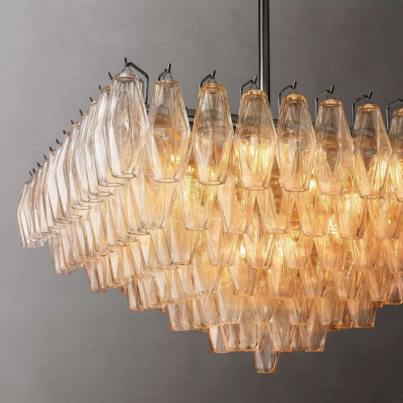 Vicky Clear Glass Square Chandelier 32"