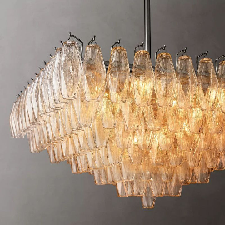 Vicky Clear Glass Square Chandelier 32"