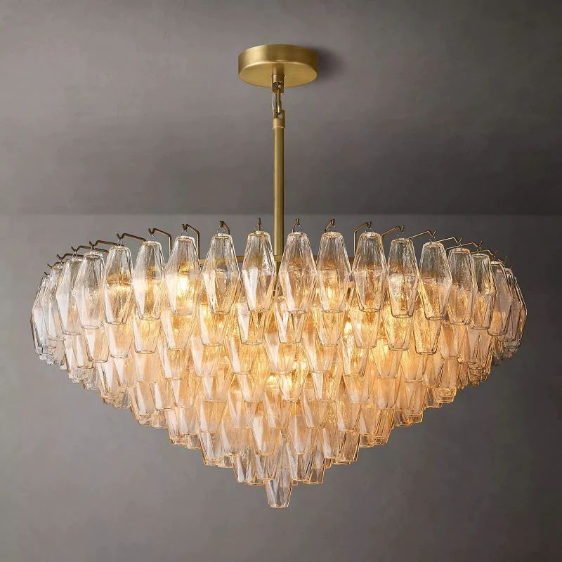Vicky Clear Glass Tiered Round Chandelier 37" For Living Room