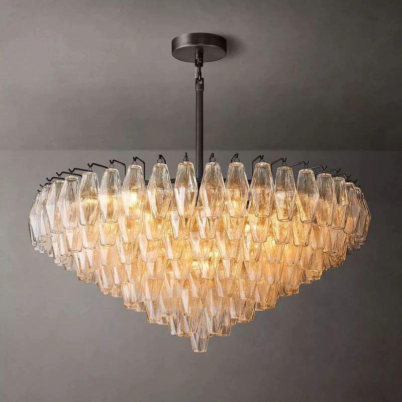 Vicky Clear Glass Tiered Round Chandelier 37" For Living Room