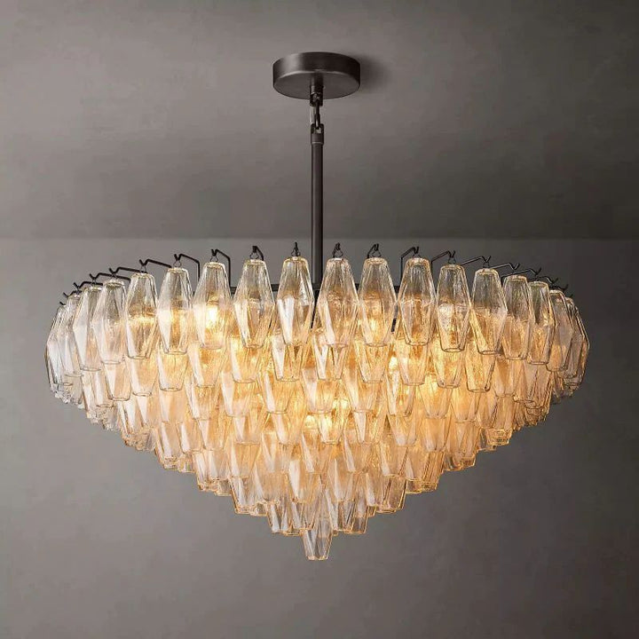 Vicky Clear Glass Tiered Round Chandelier 37" For Living Room