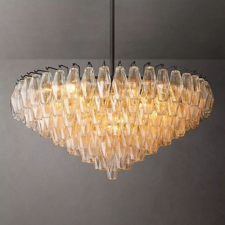 Vicky Clear Glass Tiered Round Chandelier 37" For Living Room