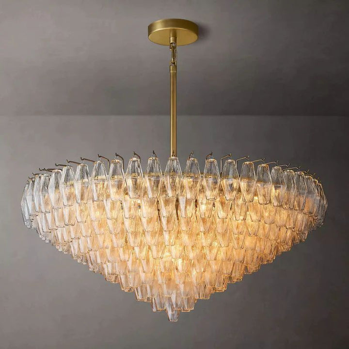 Vicky Clear Glass Tiered Round Chandelier 47" For Living Room