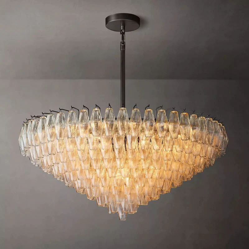 Vicky Clear Glass Tiered Round Chandelier 47" For Living Room