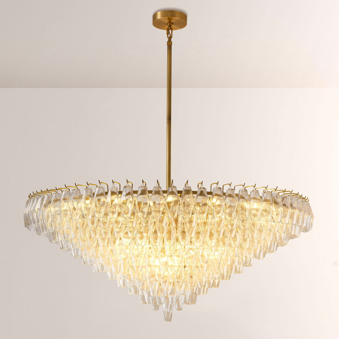Chiana Clear Glass Tiered Round Chandelier 62"