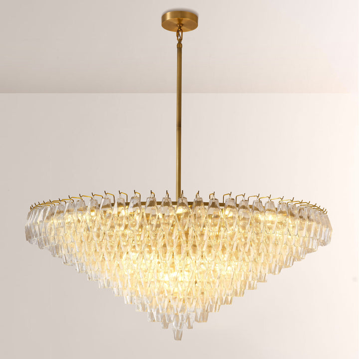 Chiana Clear Glass Tiered Round Chandelier 62"