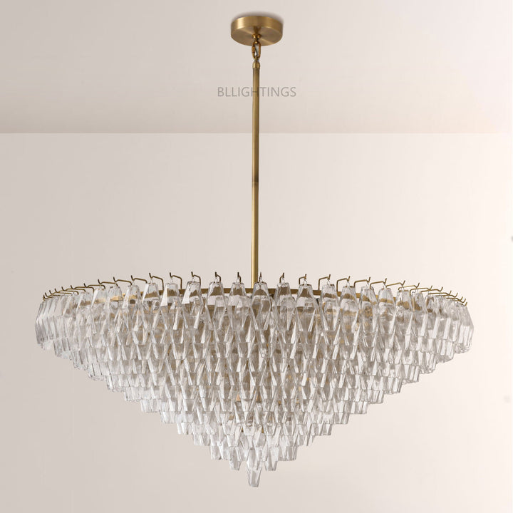 Chiana Clear Glass Tiered Round Chandelier 62"
