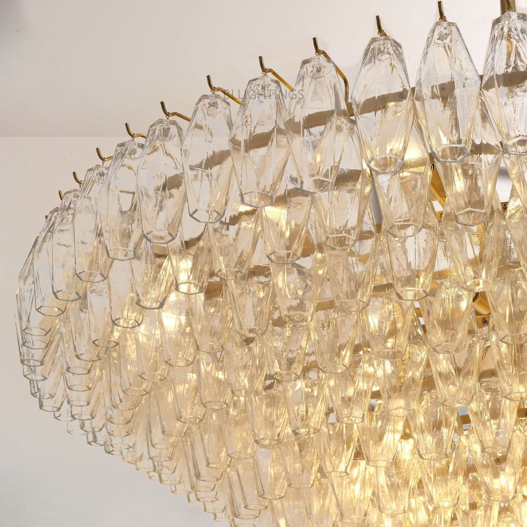 Chiana Clear Glass Tiered Round Chandelier 62"