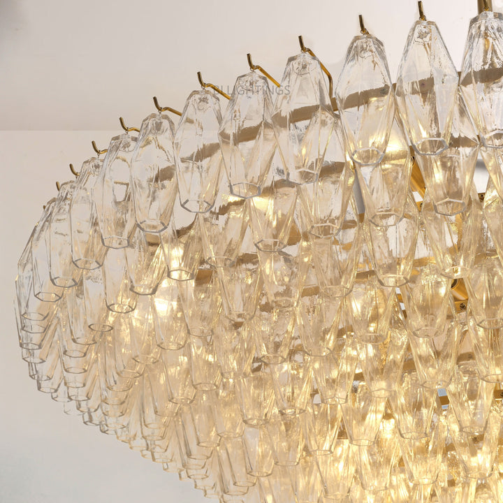 Chiana Clear Glass Tiered Round Chandelier 62"