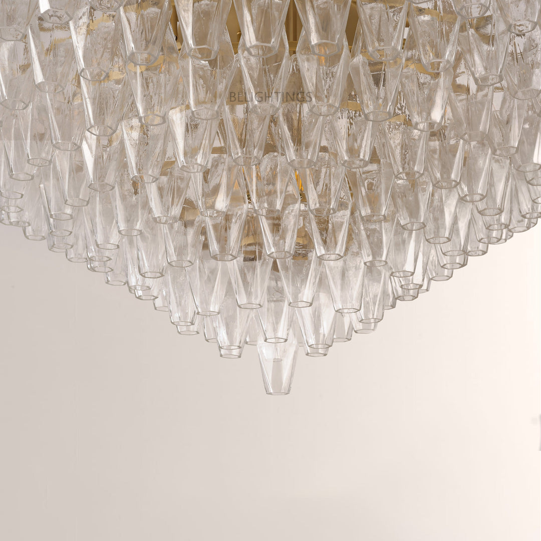 Chiana Clear Glass Tiered Round Chandelier 62"
