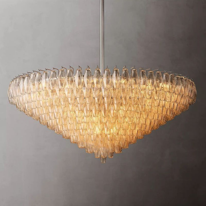 Vicky Clear Glass Tiered Round Chandelier 62" For Living Room