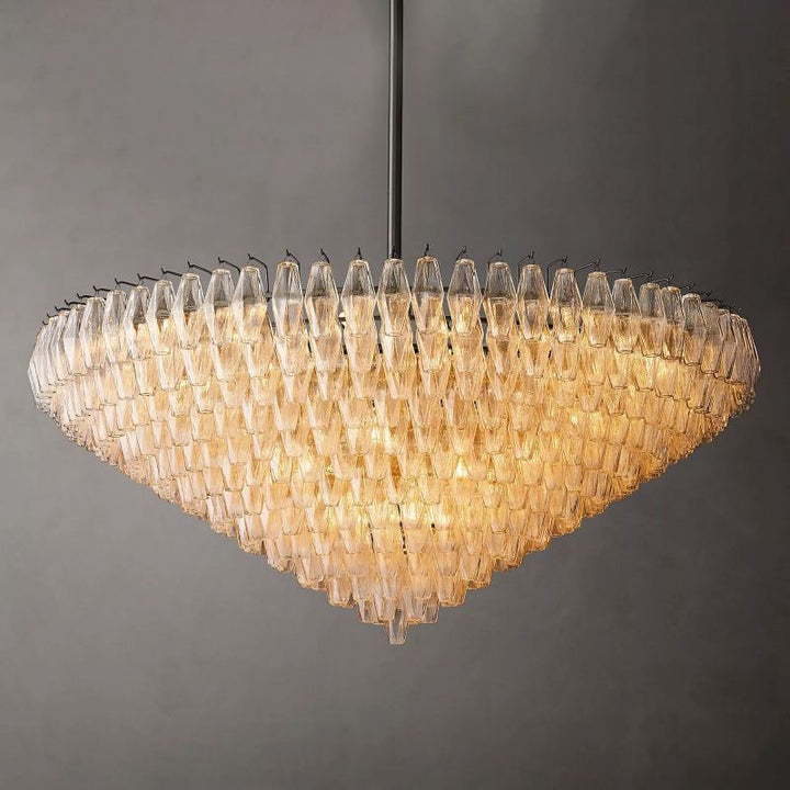 Vicky Clear Glass Tiered Round Chandelier 62" For Living Room