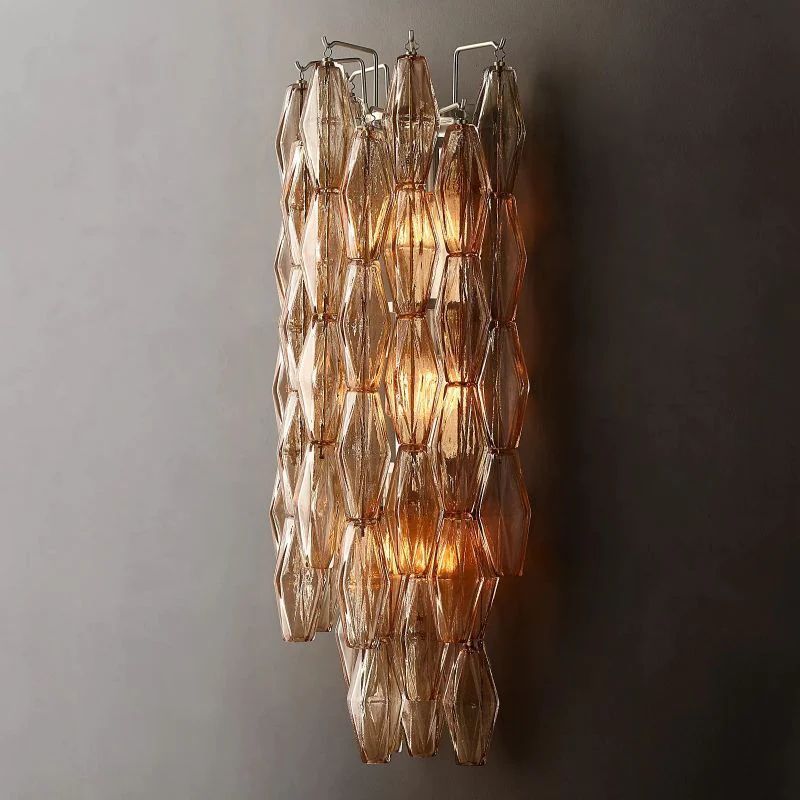 Vicky Smoke Glass Grand Bedroom Wall Sconce
