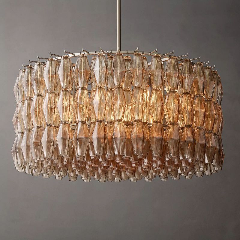 Vicky Smoke Glass Round Chandelier 37"