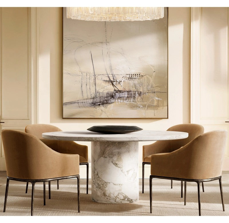 Vitano Carved Round Dining Table 48“D