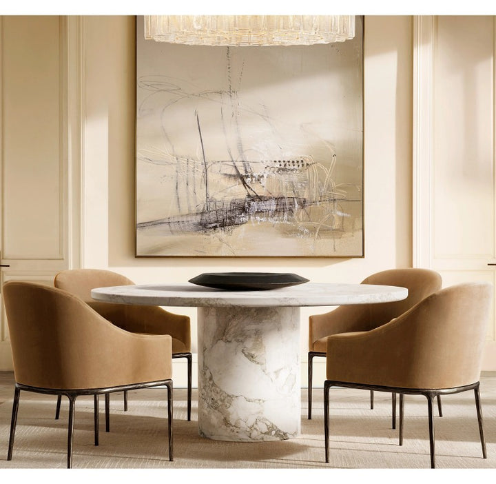 Vitano Carved Round Dining Table 48“D