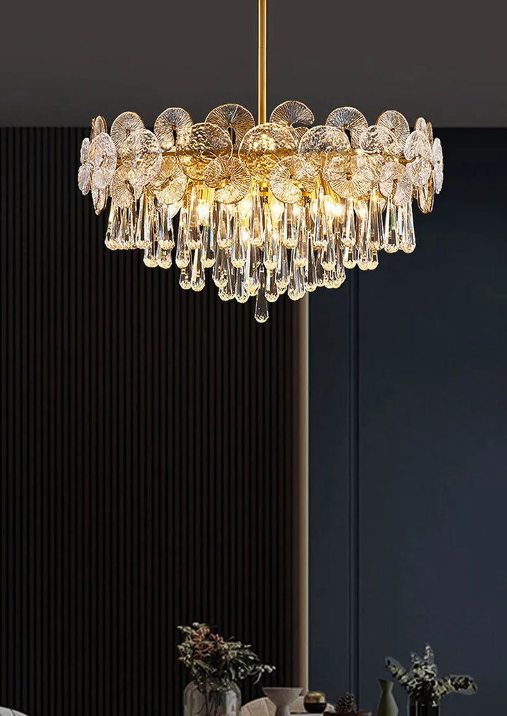 Copper Postmodern Luxury Crystal Chandelier