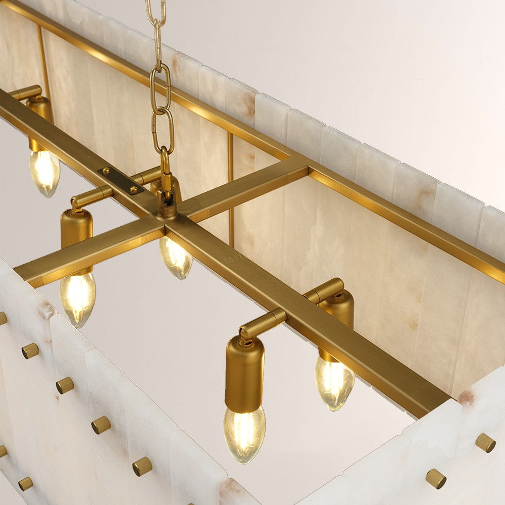 Aurgild Alabaster Linear Chandelier 54"