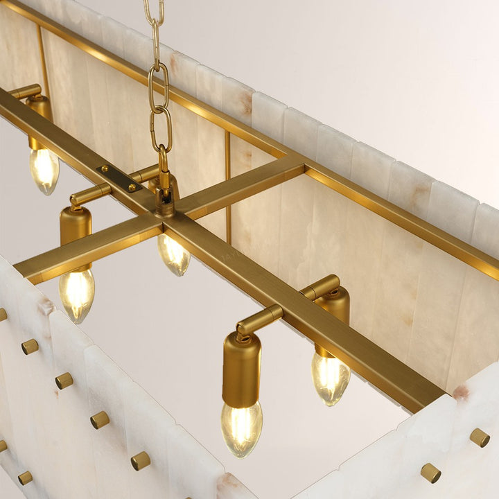 Aurgild Alabaster Linear Chandelier 54"