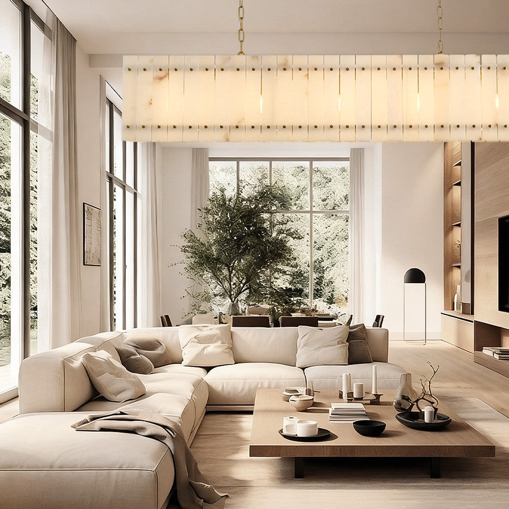 Aurgild Alabaster Linear Chandelier 54"