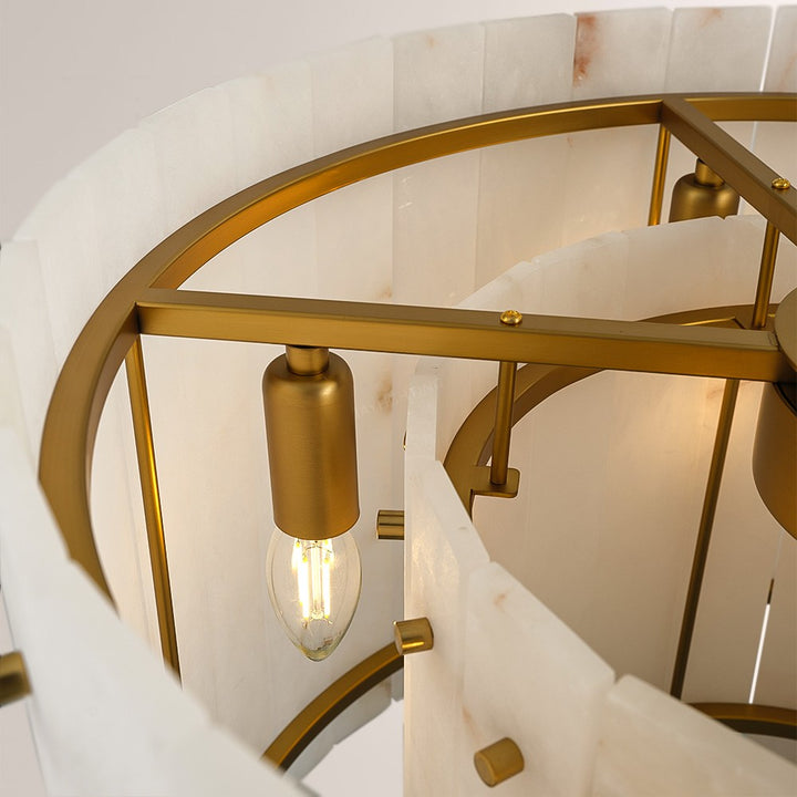 Aurgild Alabaster Round Chandelier 22"