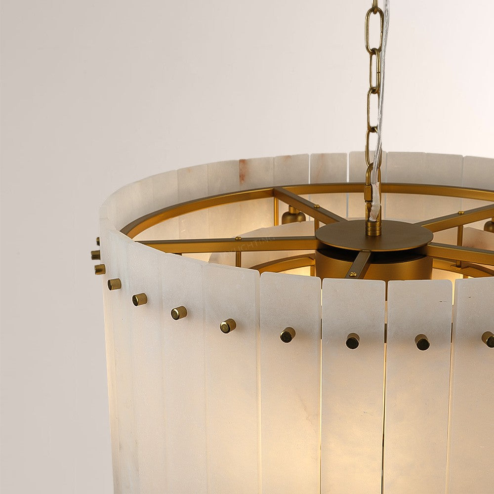 Aurgild Alabaster Round Chandelier 22"