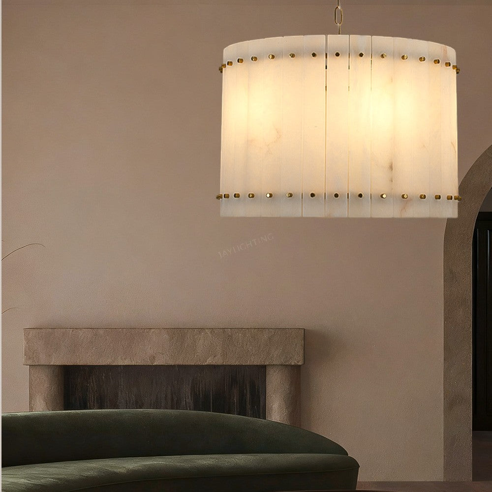 Aurgild Alabaster Round Chandelier 22"