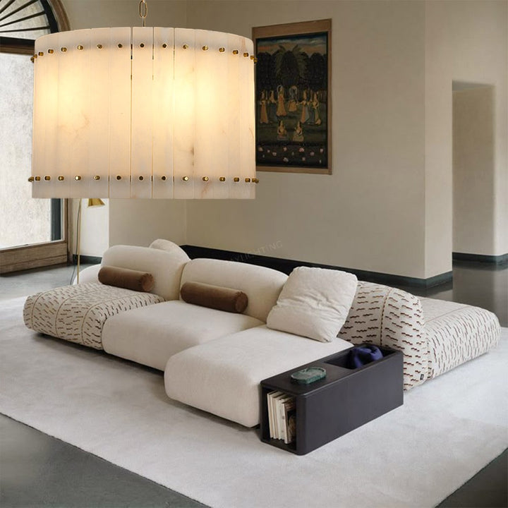 Aurgild Alabaster Round Chandelier 22"