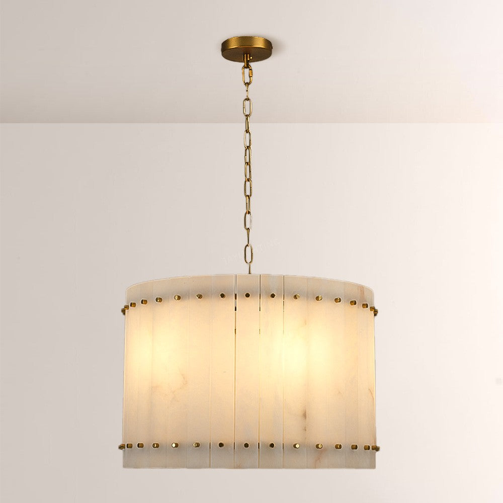 Aurgild Alabaster Round Chandelier 22"