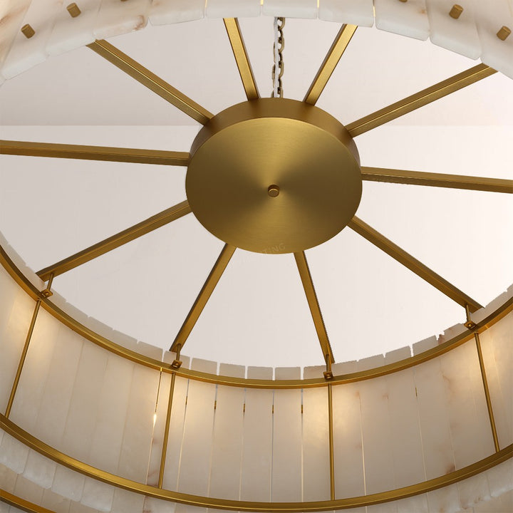 Aurgild Alabaster Round Chandelier 60"
