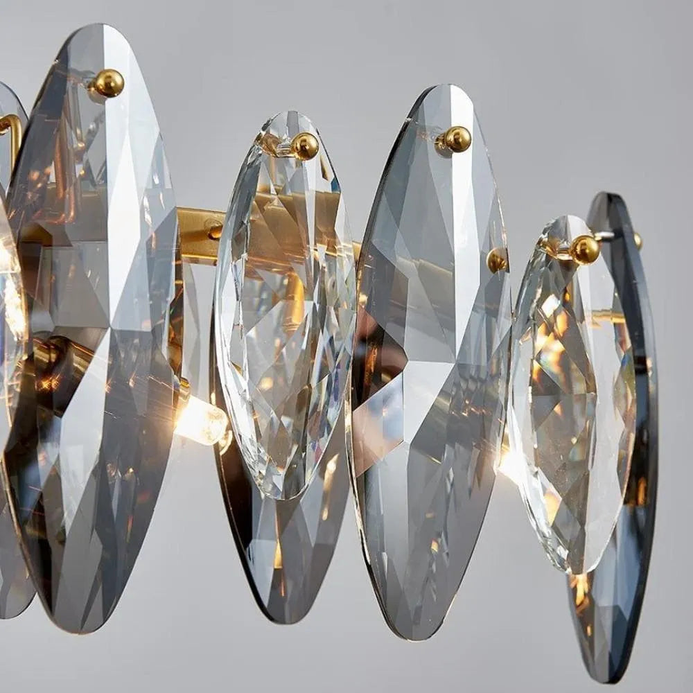 Multi-Sided Crystal Linear Chandelier