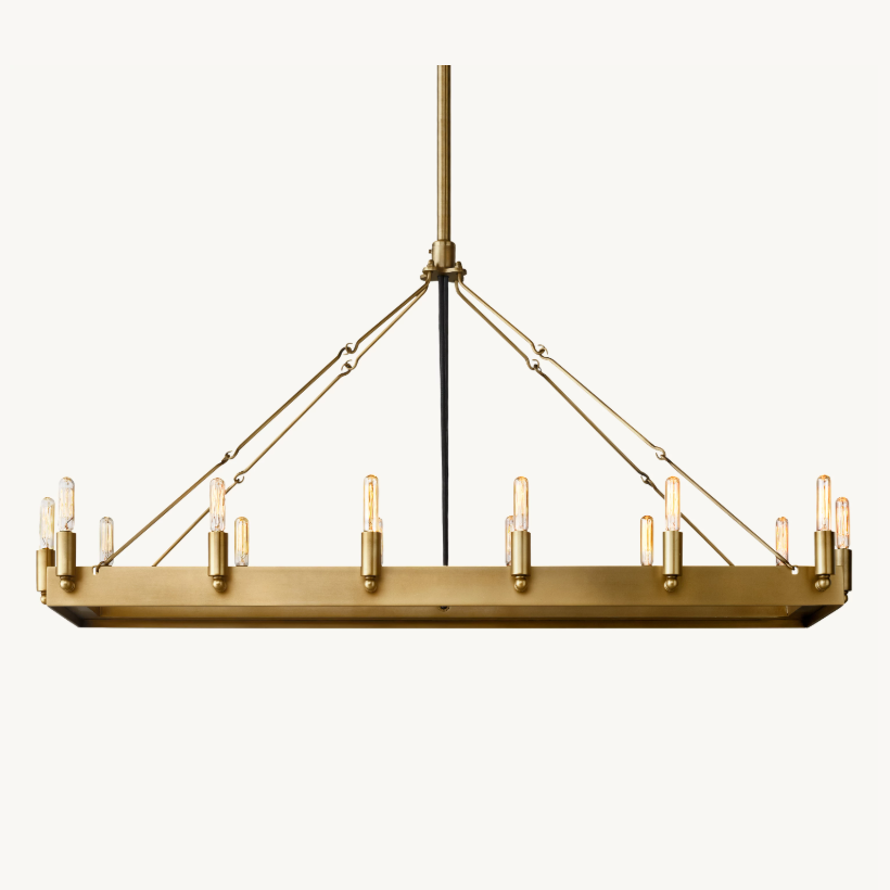 Camilo Vintage Filament Rectangle Chandelier 41‘’L