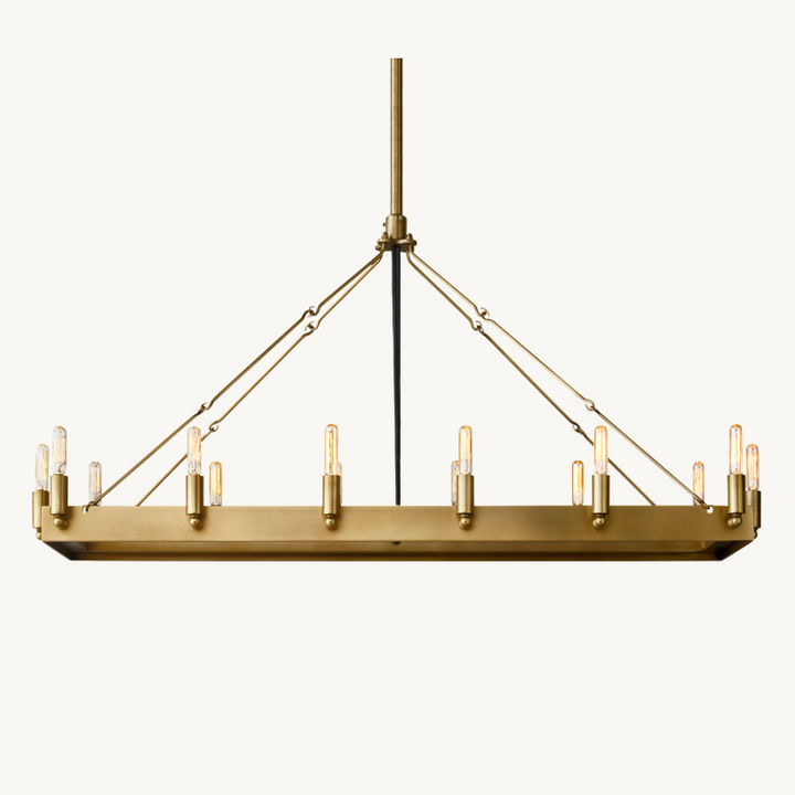 Camilo Vintage Filament Rectangle Chandelier 41‘’L