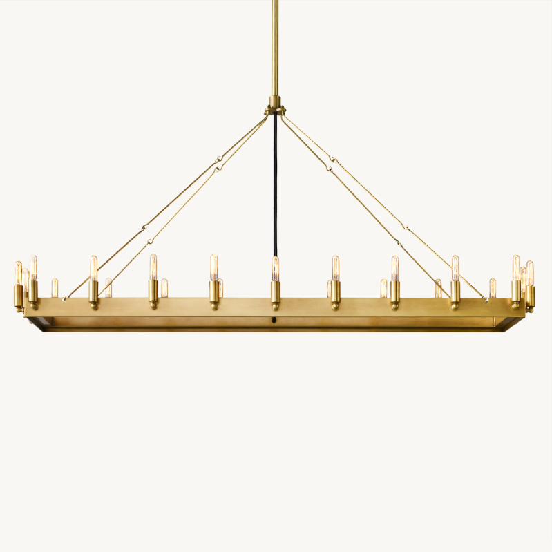 Camilo Vintage Filament Rectangle Chandelier 52‘’L