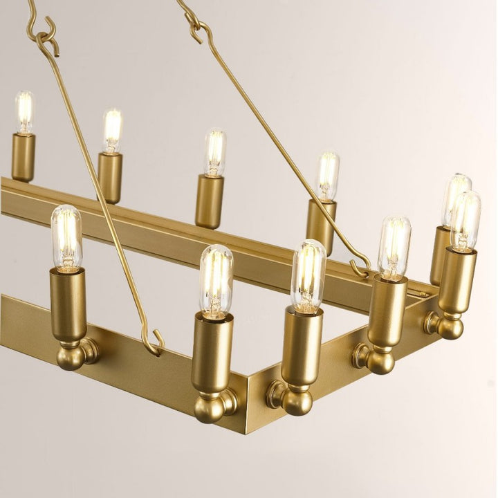 Camilo Vintage Filament Rectangle Chandelier 52‘’L