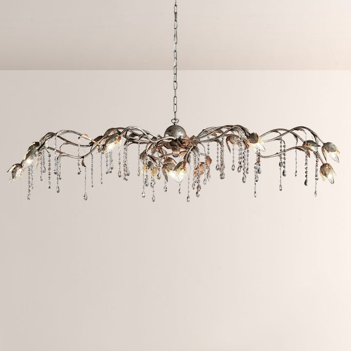 Kaile Crystal Rectangular Chandelier 61"W-71“W