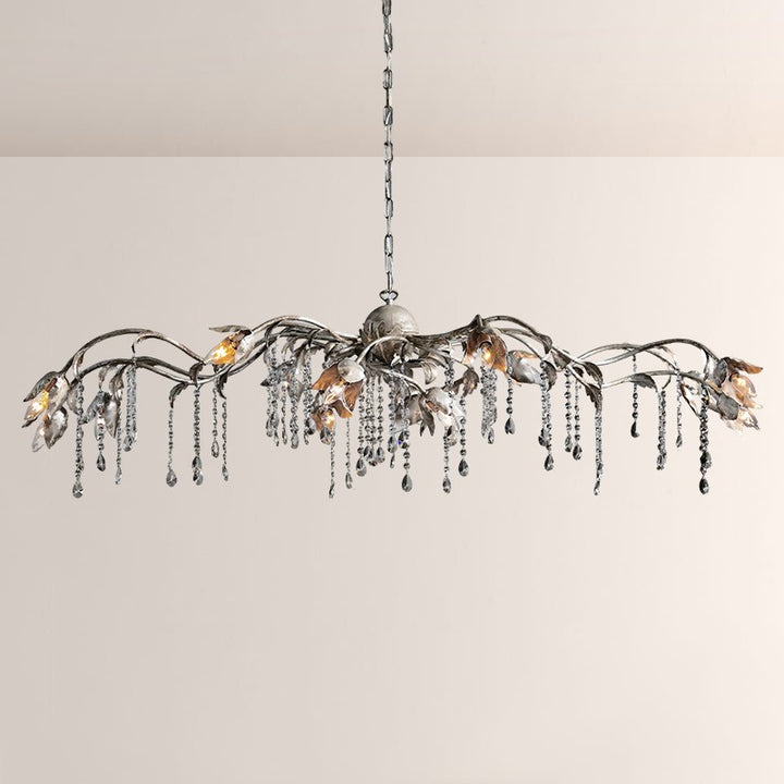 Kaile Crystal Rectangular Chandelier 61"W-71“W