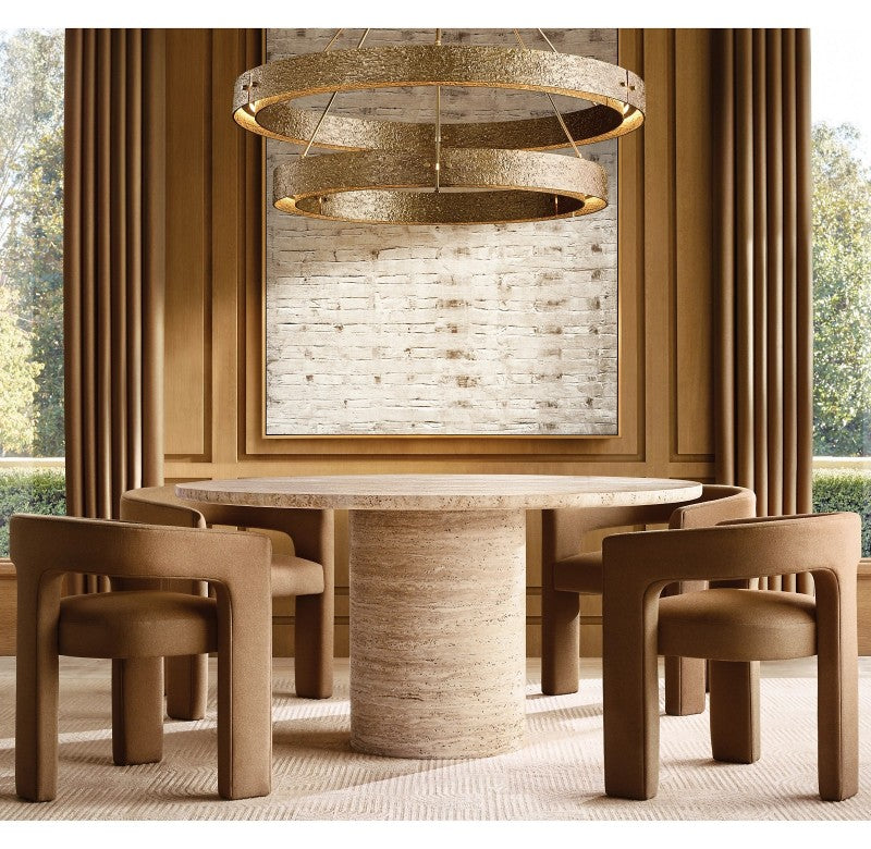 Vitano Carved Round Dining Table 48“D