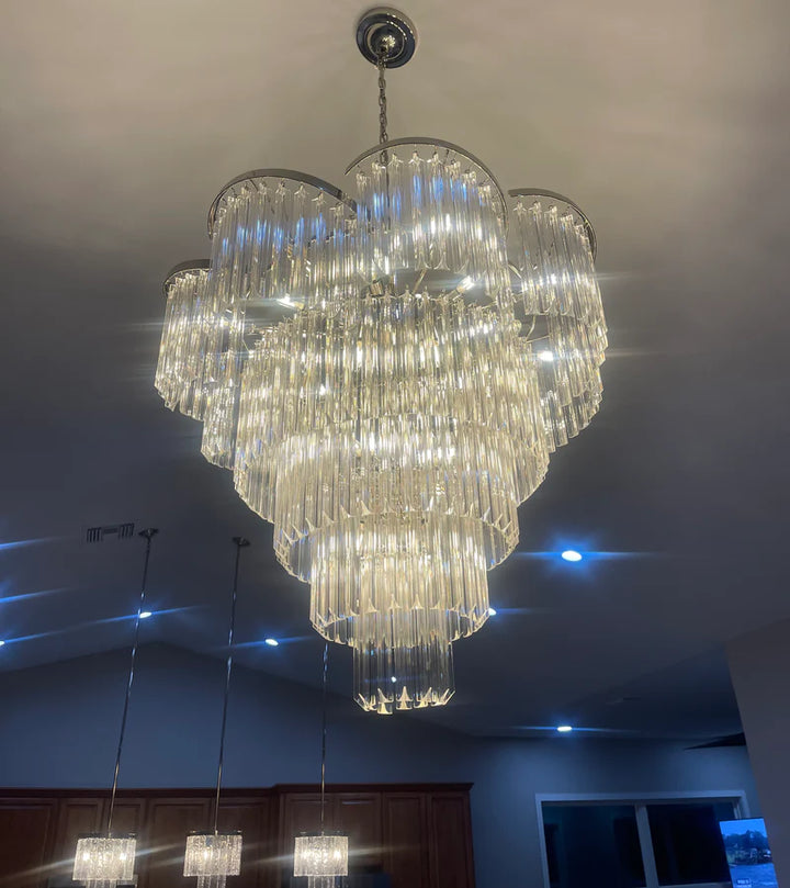 Twin Palms Round Crystal Chandelier