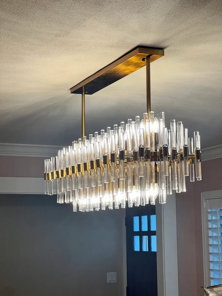 Alinar Crystal Shards Long Chandelier