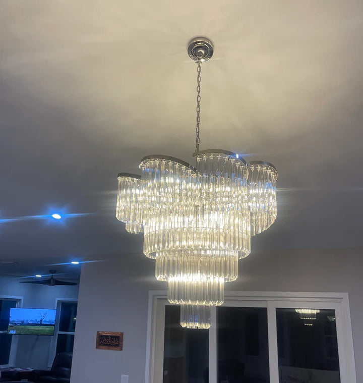 Twin Palms Round Crystal Chandelier