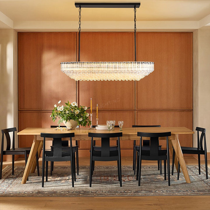 Oblique Plum Rectangular Chandelier 43"L