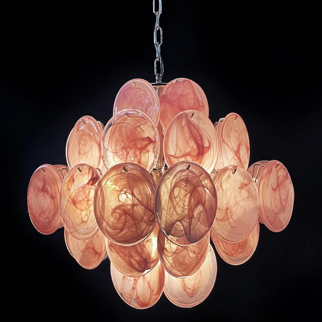 Pink Vintage Murano Glass Chandelier