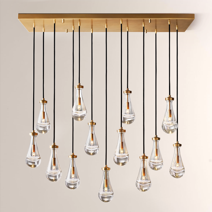 Teardrop Rectangular Chandelier 54"