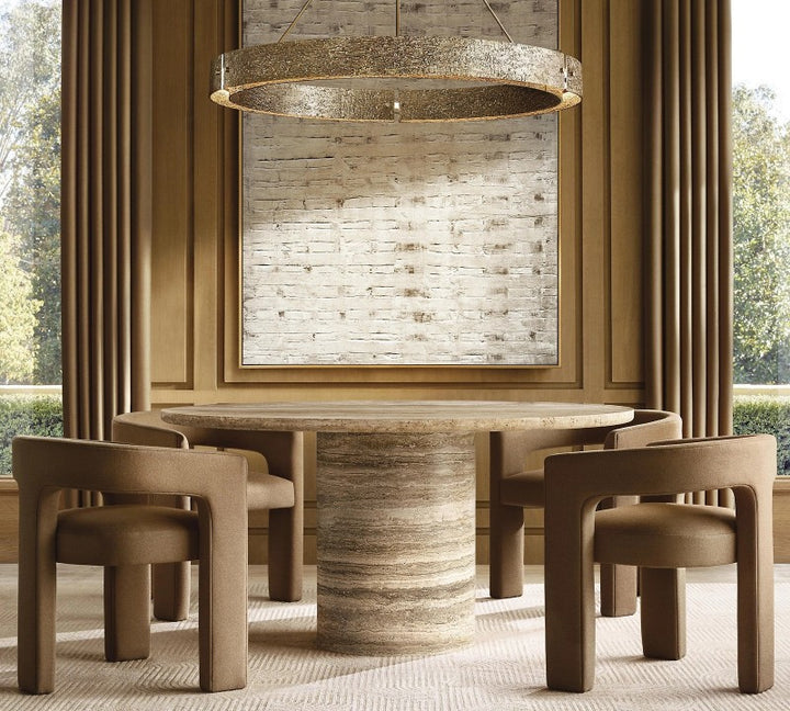 Vitano Carved Round Dining Table 48“D