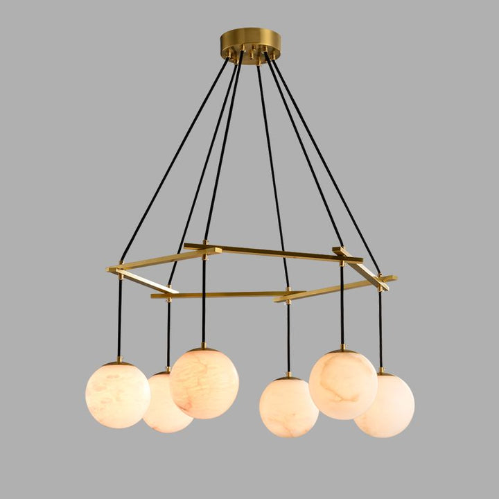 Alabaster Modern Round Ball Chandelier