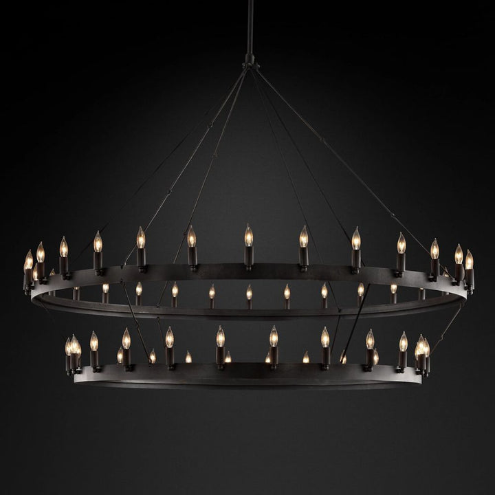 Camilo Vintage Candelabra 2-Tier Round Chandelier